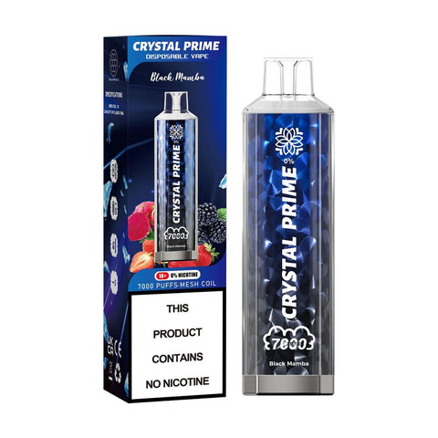 Zero Nicotine 3D Crystal Prime 7000 Disposable Vape Puff Bar Box of 10 - Vape Club Wholesale